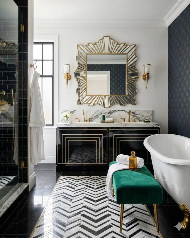 Art Deco style bathroom design study