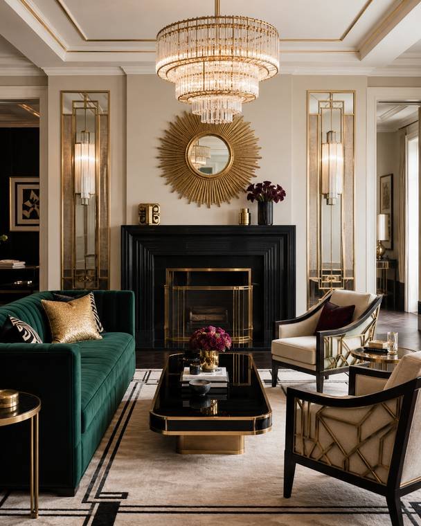 Art Deco style living room design study