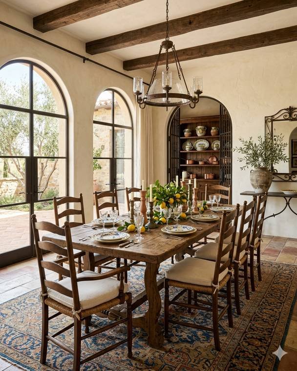 Mediterranean style dining room design study