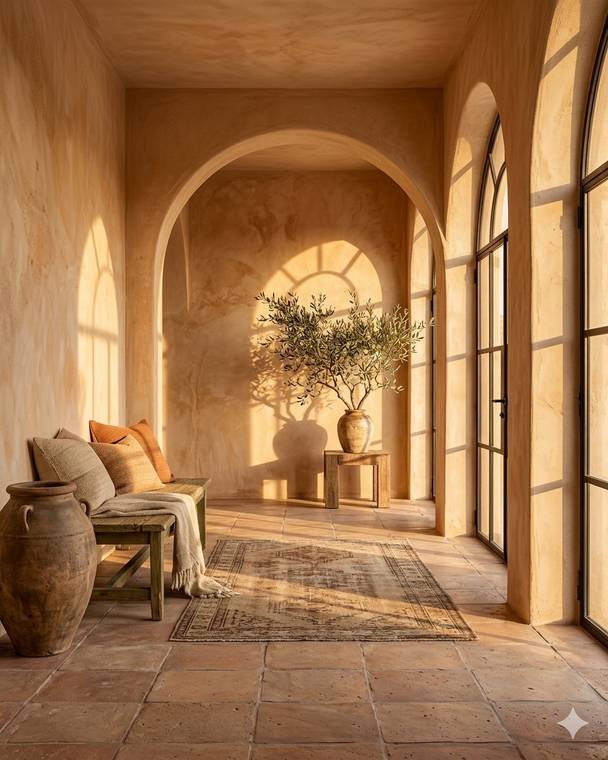 Mediterranean style living room design study
