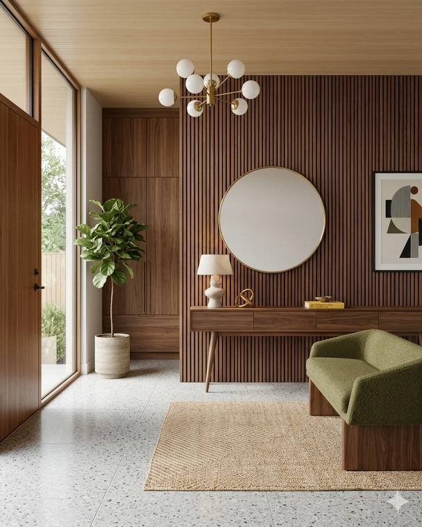 Mid-century modern style entry design study