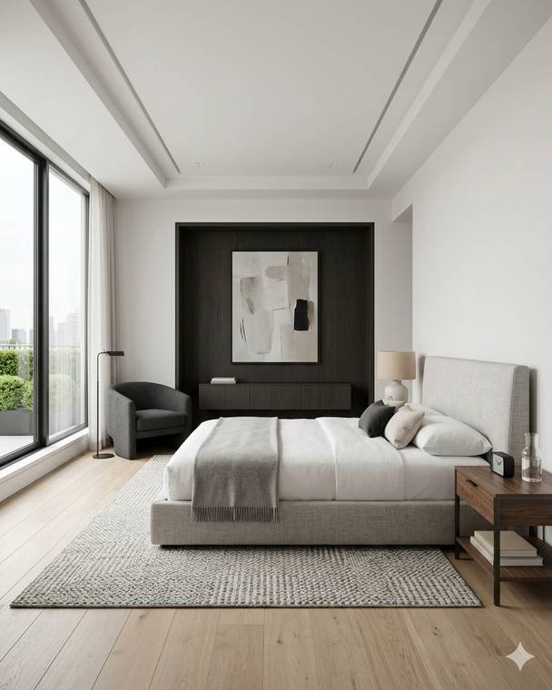 Modern style bedroom design study