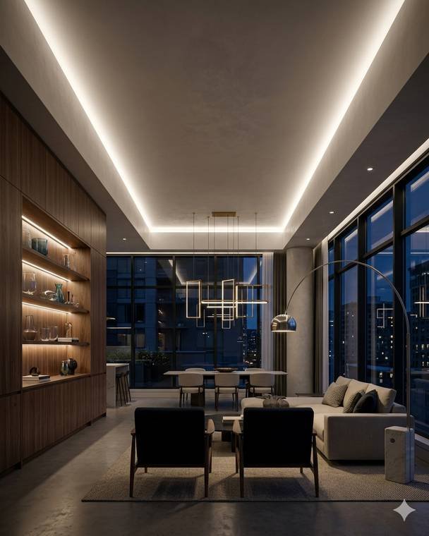 Modern style living room design study