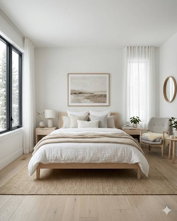 Scandinavian style bedroom design study